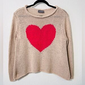 Wooden Ships Heart Knit Sweater XS / Small